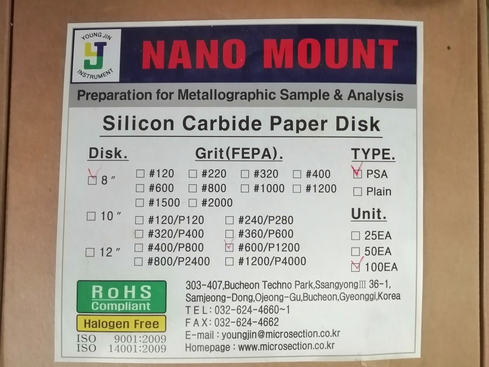 8'' Disk Send Paper 600/P1200Grit PSA, YoungJin