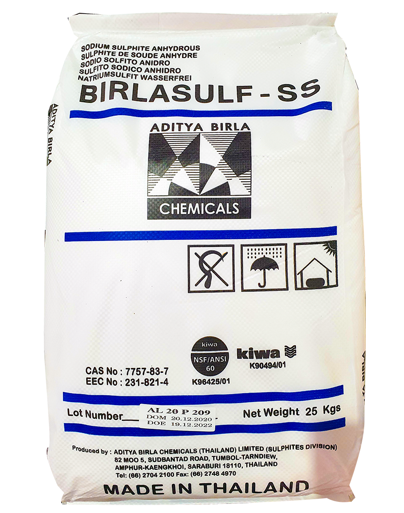 Sodium sulphite (SS) Na2SO3 99%, Thái Lan, 25kg/bao